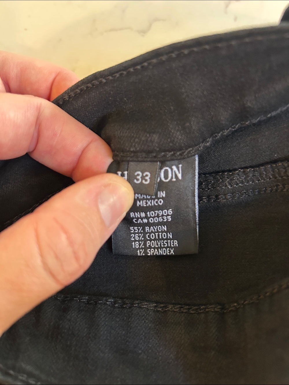 Hudson Nico Midrise Super Skinny Jeans Rava Black Distressed Size 33 - Picture 16 of 16